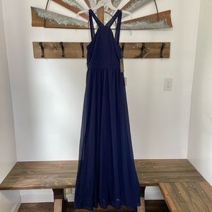 Lulu’s Air of Romance Navy Blue Maxi Dress